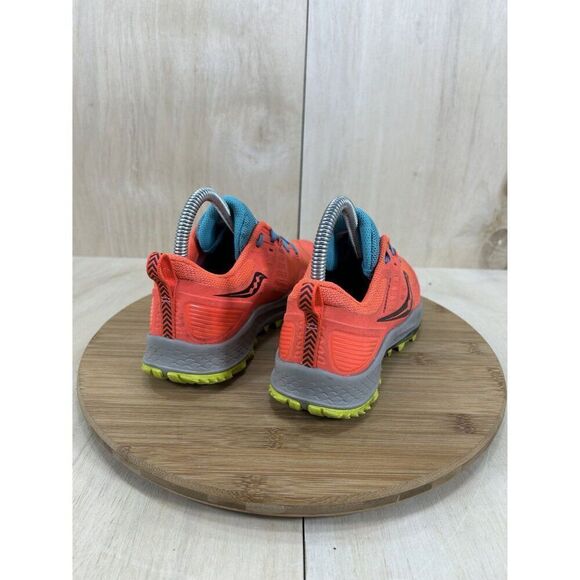 Saucony Peregrine 10 Vizired Citron Blue Athletic Running Shoes Womens Size 6 - Picture 4 of 8